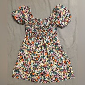 GAP Girls Multicolor Floral Puff Sleeve Dress
